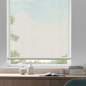 SmartWings Motorized Light Filtering Roller Shades 50% Blackout PVC Free Sunscreen