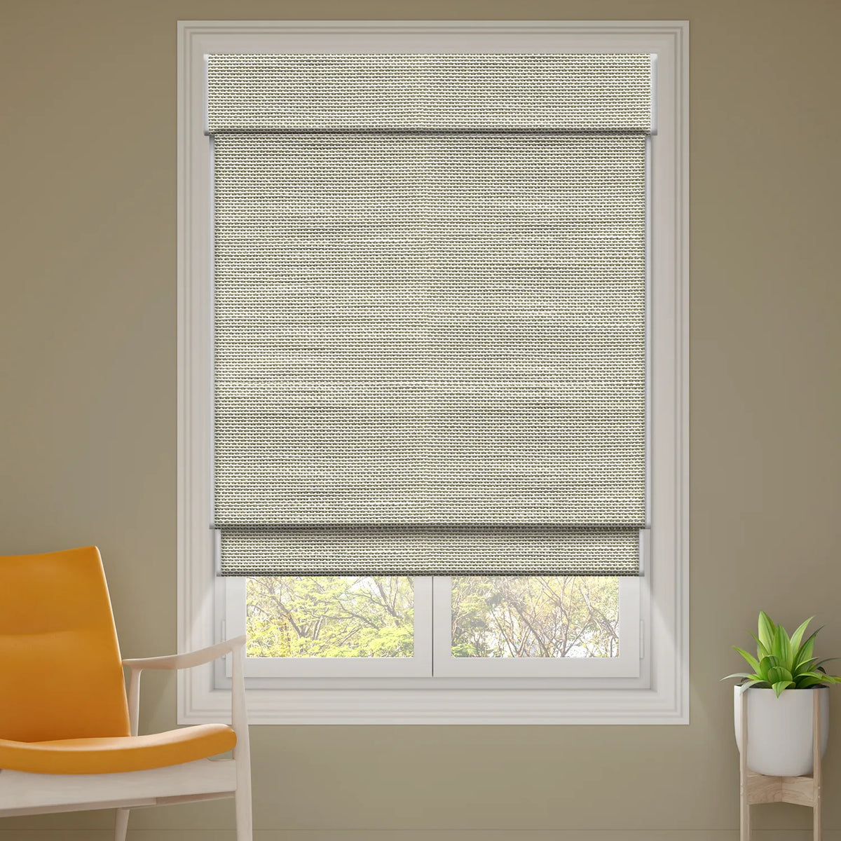 SmartWings Motorized Woven Wood Shades 100% Blackout Orithyia