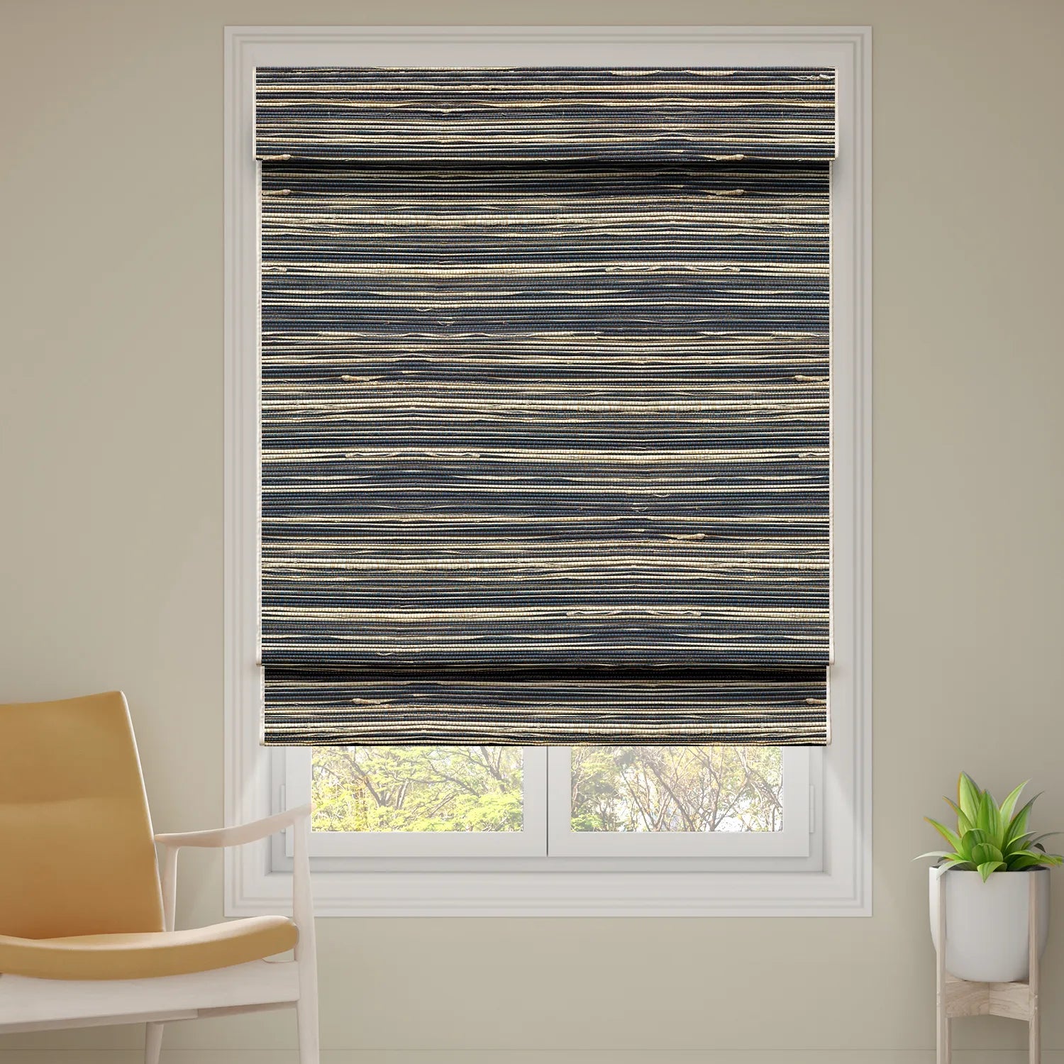 SmartWings Motorized Woven Wood Shades 100% Blackout