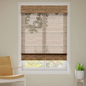 SmartWings Motorized Woven Wood Shades 50% Blackout See-through