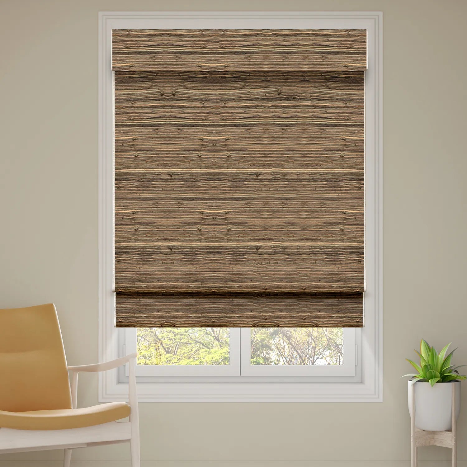 SmartWings Motorized Woven Wood Shades 100% Blackout