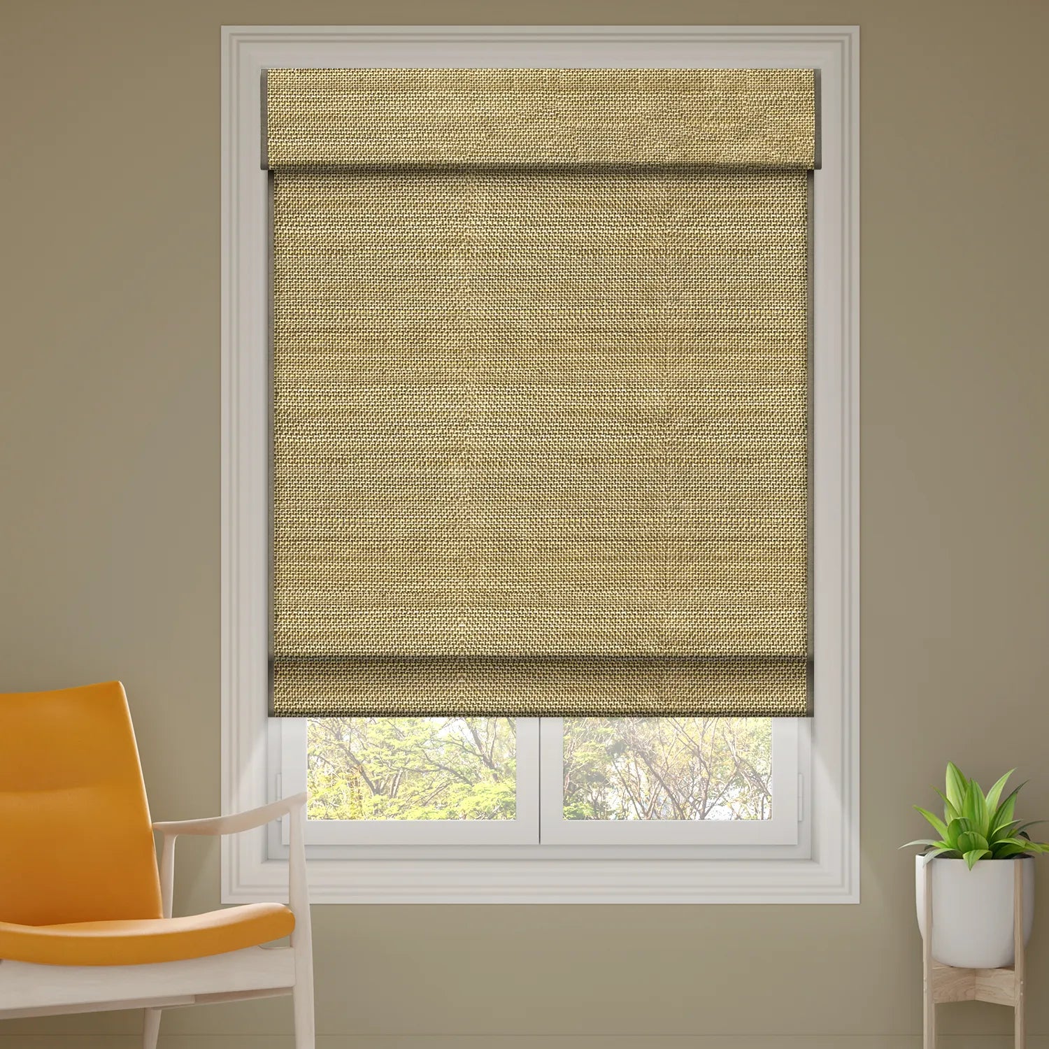 SmartWings Motorized Woven Wood Shades 100% Blackout Orithyia