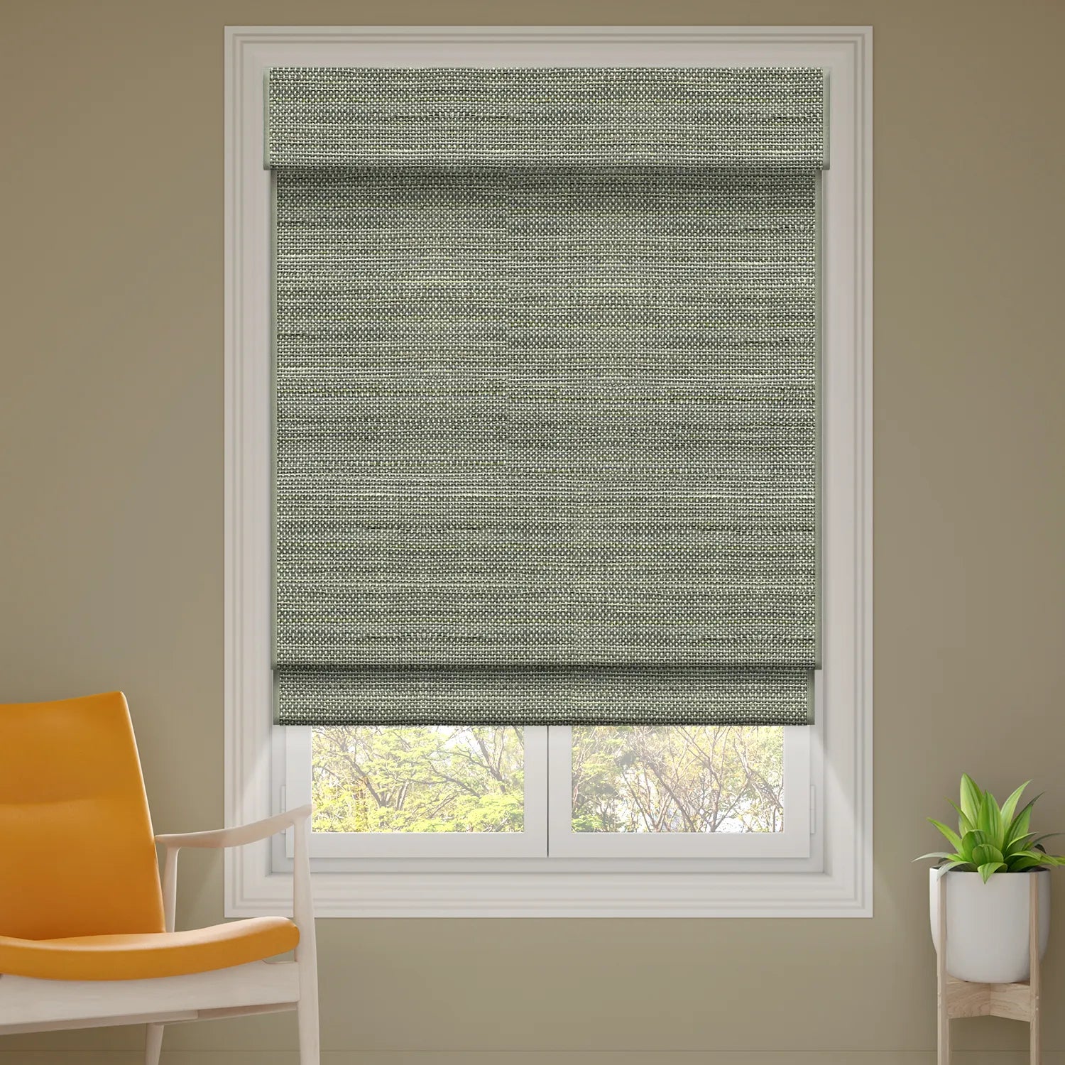 SmartWings Motorized Woven Wood Shades 100% Blackout Orithyia