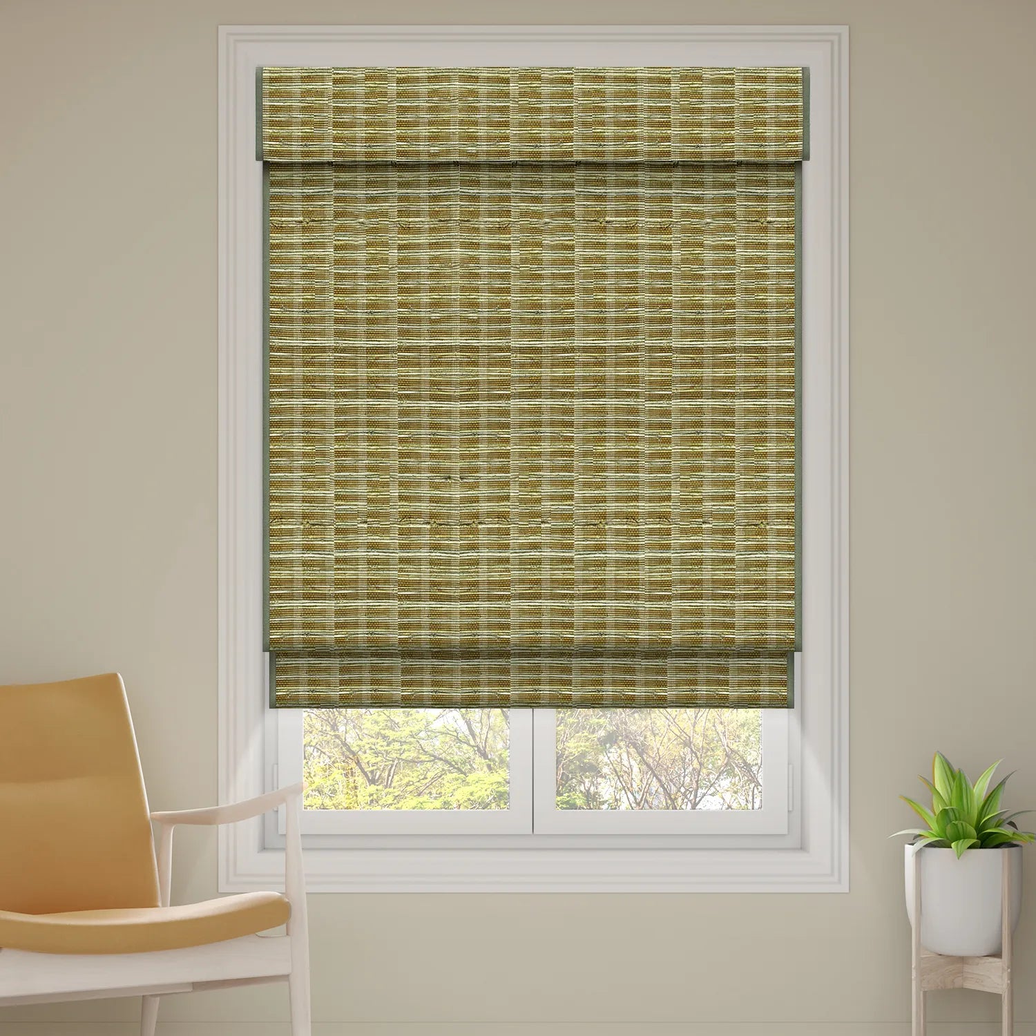 SmartWings Motorized Woven Wood Shades 100% Blackout Orithyia
