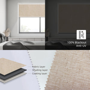 SmartWings Motorized Roller Shades 100% Blackout Linen